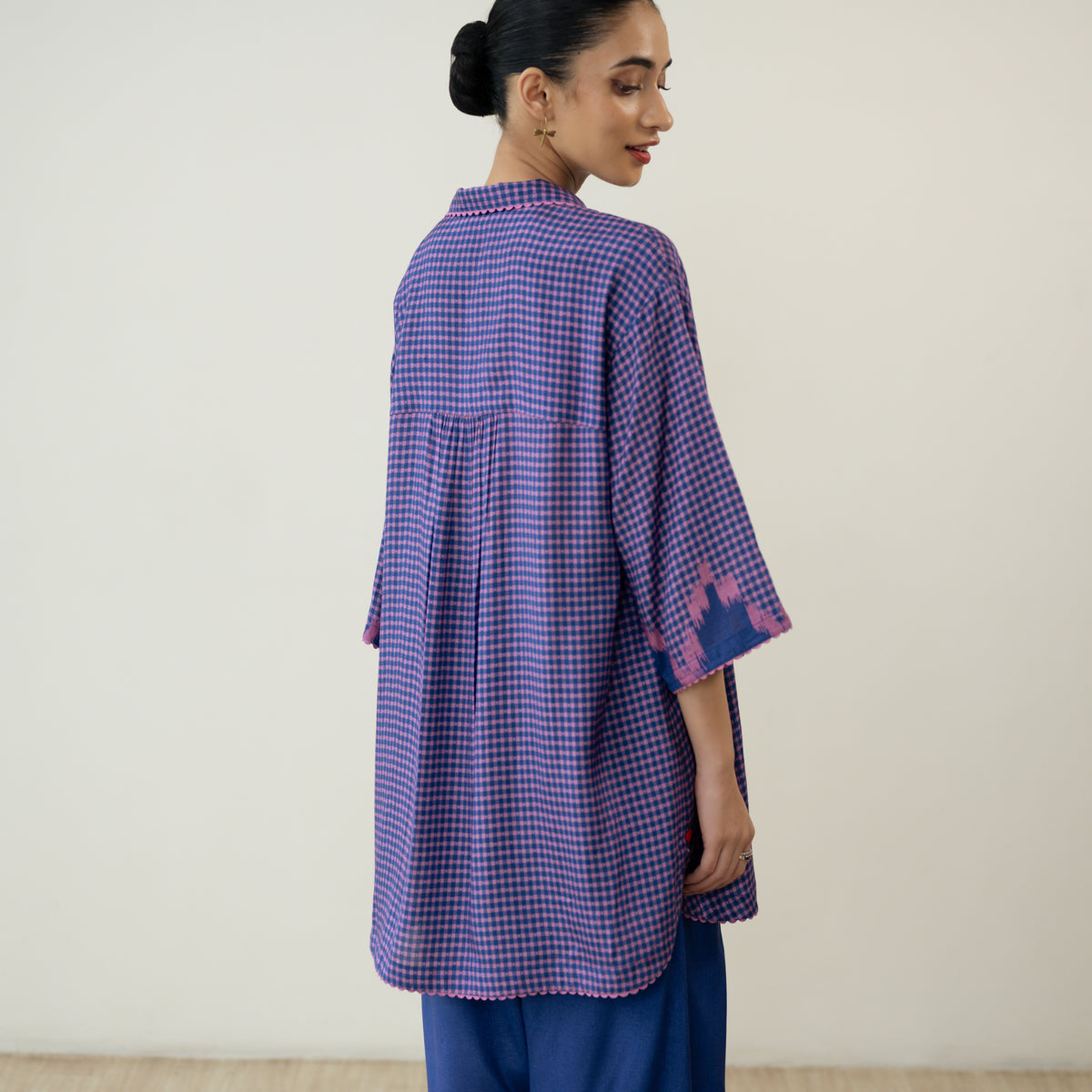 Bon Bon Hand Embroidered Elevated Shantoon Coord Set - Indigo & Berry