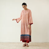 Highlighted Lace Neck Detail Slub Cotton Kurta - Beige