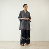 Bon Bon Hand Embroidered Elevated Shantoon Coord Set - Charcoal