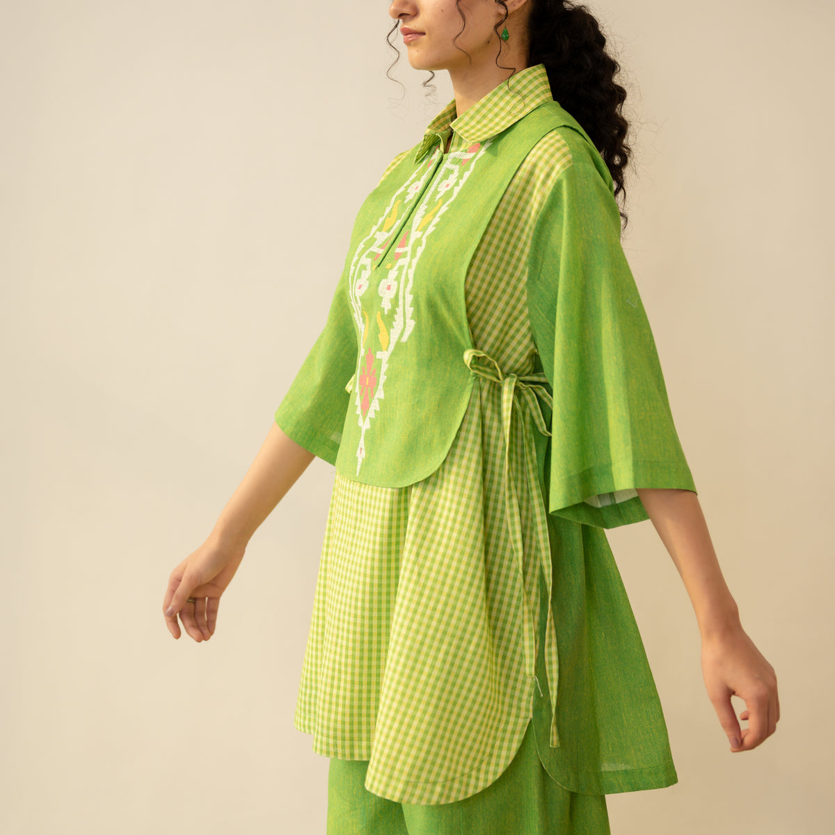 Knot So Basic 3 Piece Cotton Flex Coord Set - Parrot Green