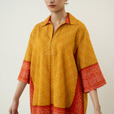 Khatta Meetha Elevated Coord Set - Turmeric Yellow & Rust