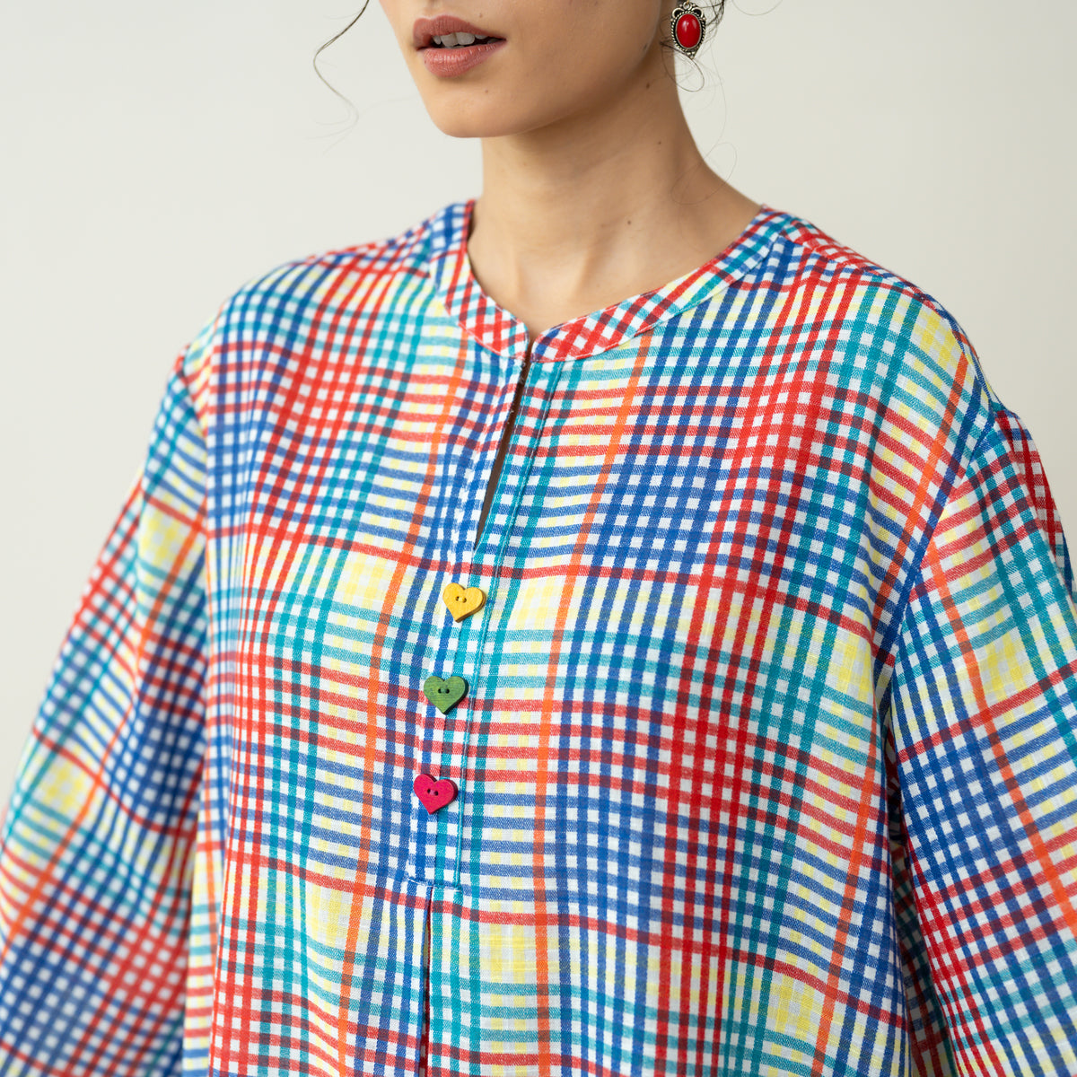 Goodie Goodie Statement Cotton Slub Kurta - Multicolour