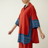 Very Berry Elevated Cotton Slub Coord Set - Red & Indigo