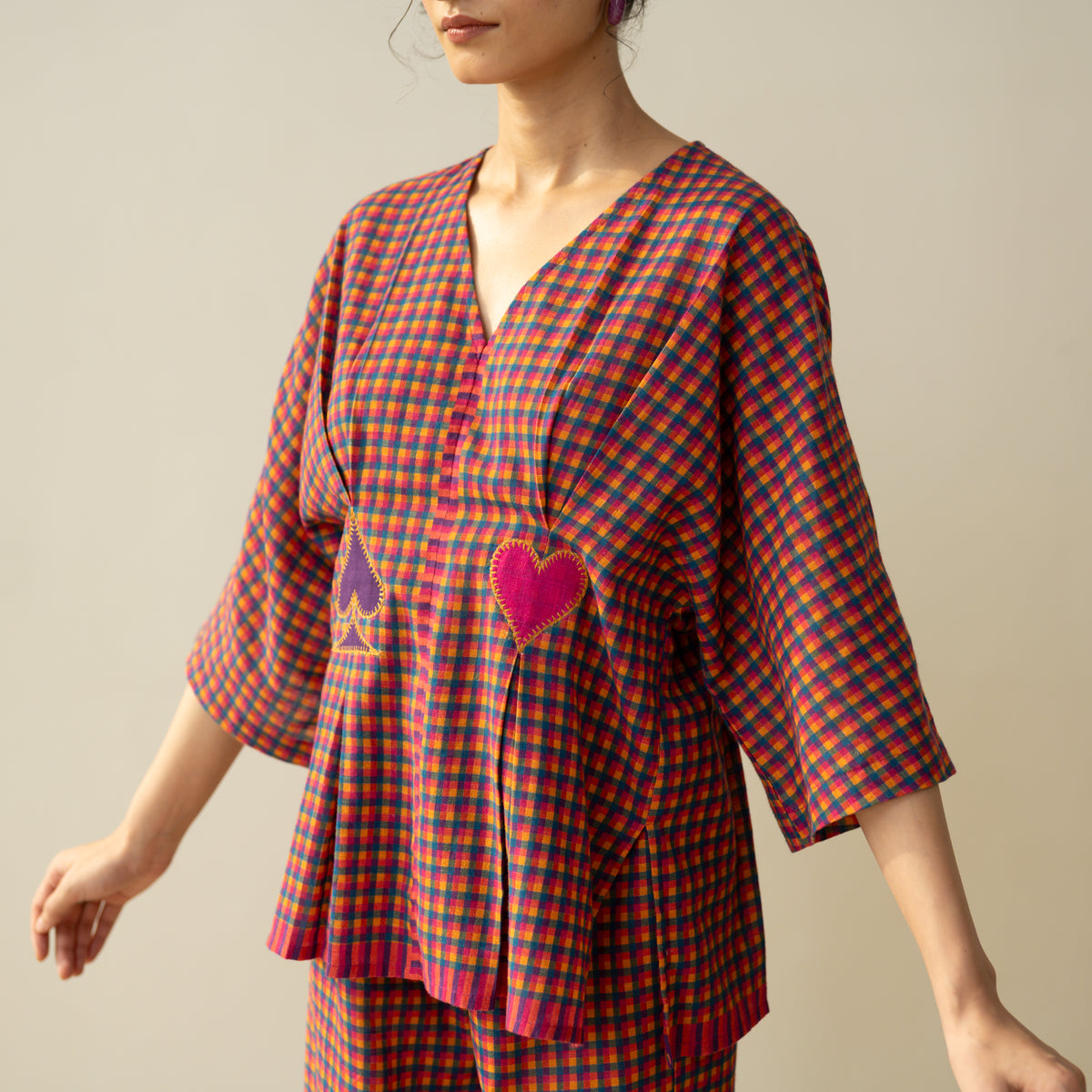 Love Bug Statement Cotton Slub Coord Set - Multicolour