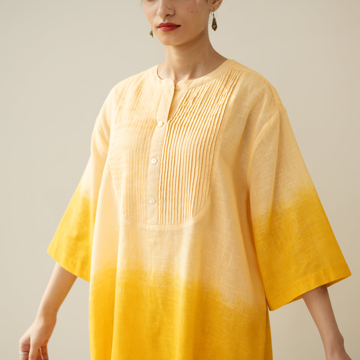 Mango Tango Elevated Kurta Set - Mango & Butter Yellow