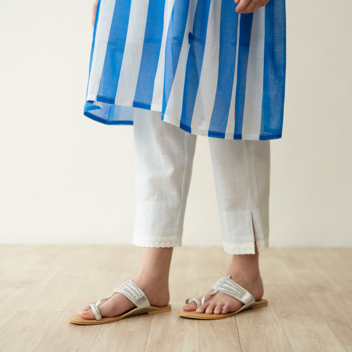 Rumi Embroidered Chanderi Coord Set - Azure