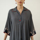 Bon Bon Hand Embroidered Elevated Shantoon Tunic - Charcoal