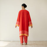 Mastani Elevated Cotton Slub Salwar Set - Sindoori Laal