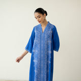 Banno Statement Slub Cotton Kurta - Royal Blue