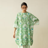 Lovey Dovey Elevated Cotton Slub Kurta - Mint Mayo