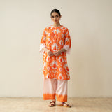 Lovey Dovey Elevated Cotton Slub Kurta - Peachy Peach