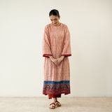 Highlighted Lace Neck Detail Slub Cotton Kurta - Beige