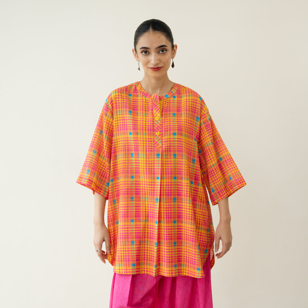 Tutti Frutti Embroidered Elevated Cotton Slub Coord Set - Multicolour
