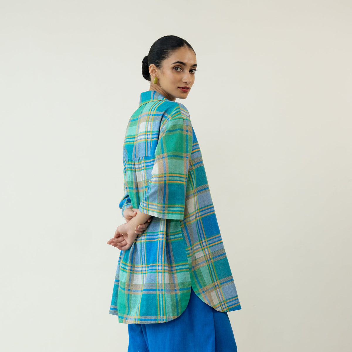 Lemon Drop Embroidered Elevated Cotton Slub Tunic - Multicolour