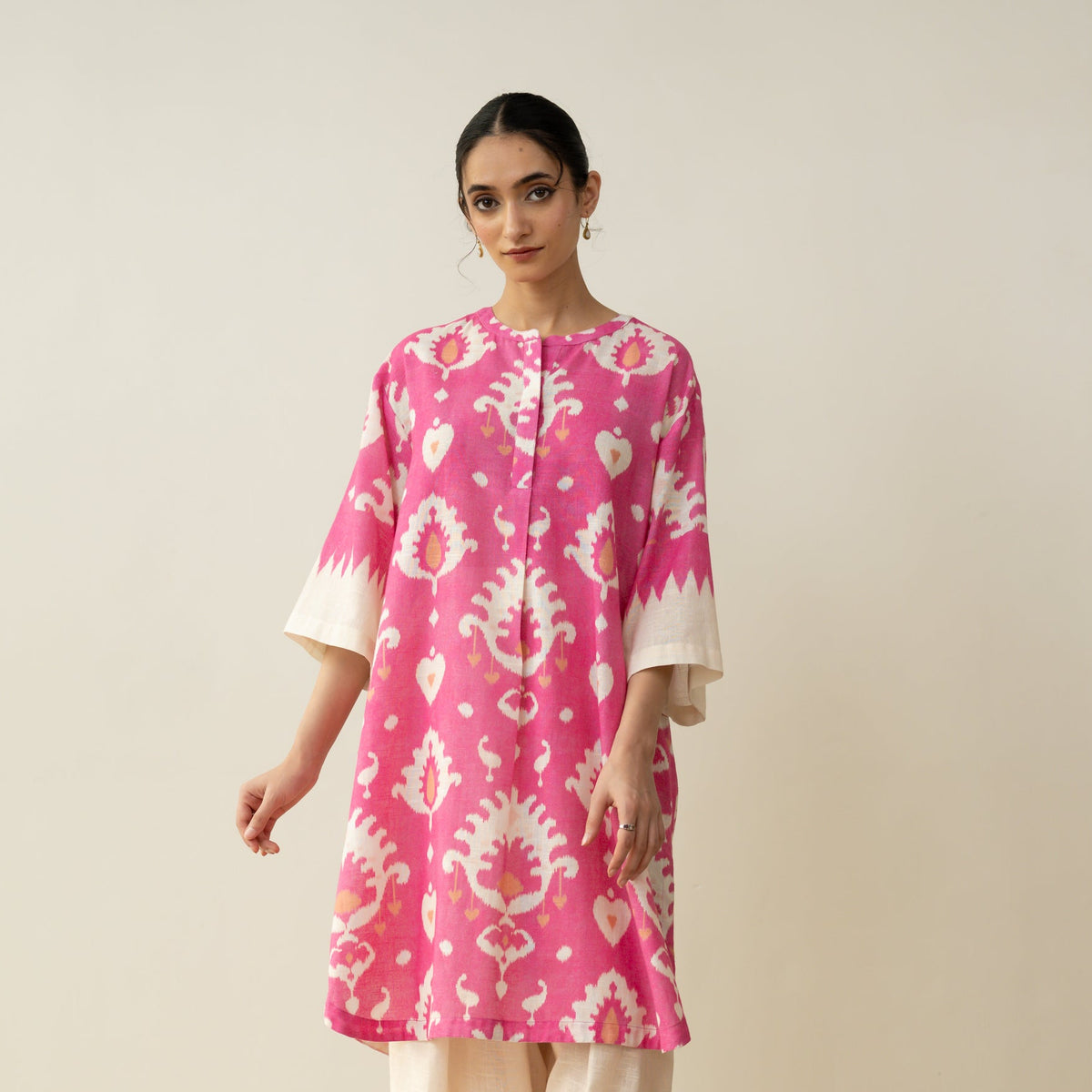 Lovey Dovey Elevated Cotton Slub Kurta - Cassata Pink