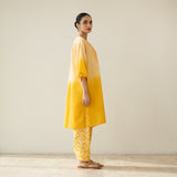 Mango Tango Elevated Kurta Set - Mango & Butter Yellow