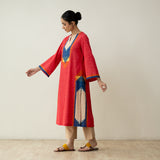 Prism Statement Cotton Slub Kurta - Tomato Red
