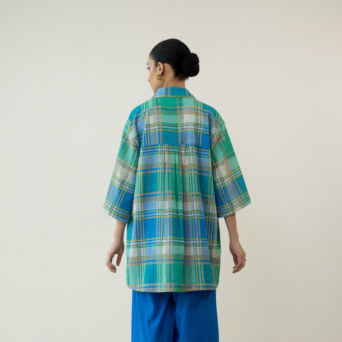 Lemon Drop Embroidered Elevated Cotton Slub Tunic - Multicolour