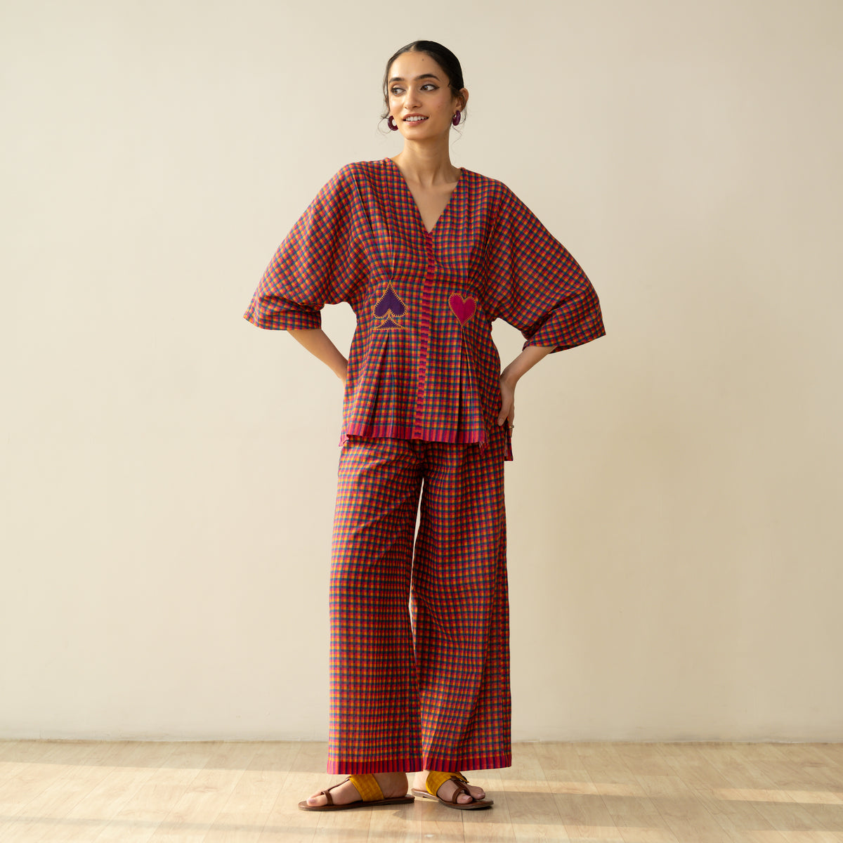 Love Bug Statement Cotton Slub Coord Set - Multicolour