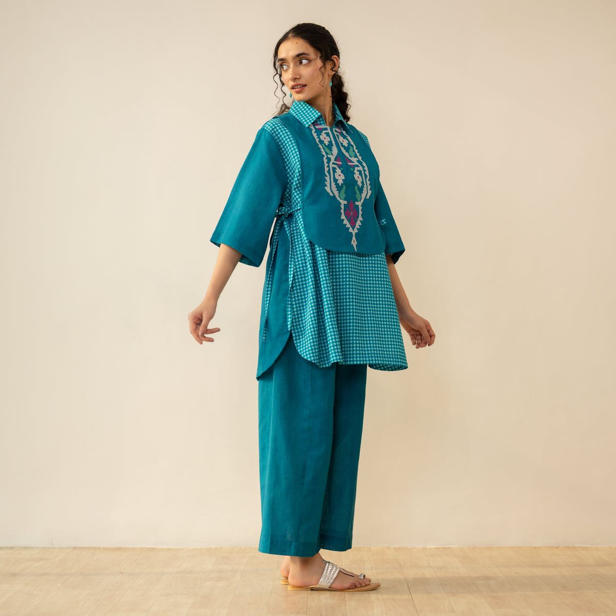 Knot So Basic 3 Piece Cotton Flex Coord Set - Teal