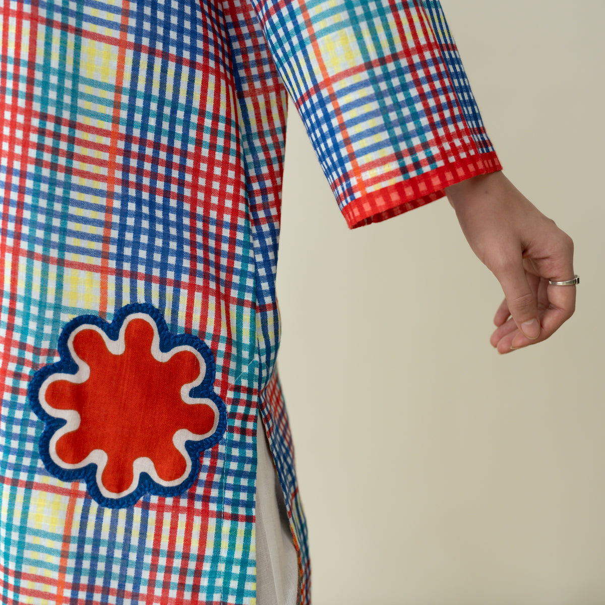 Goodie Goodie Statement Cotton Slub Kurta - Multicolour