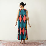 Aura Embroidered Cotton Slub Dress - Multicolour Black