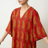 Banno Elevated Cotton Slub Kurta - Brick Red