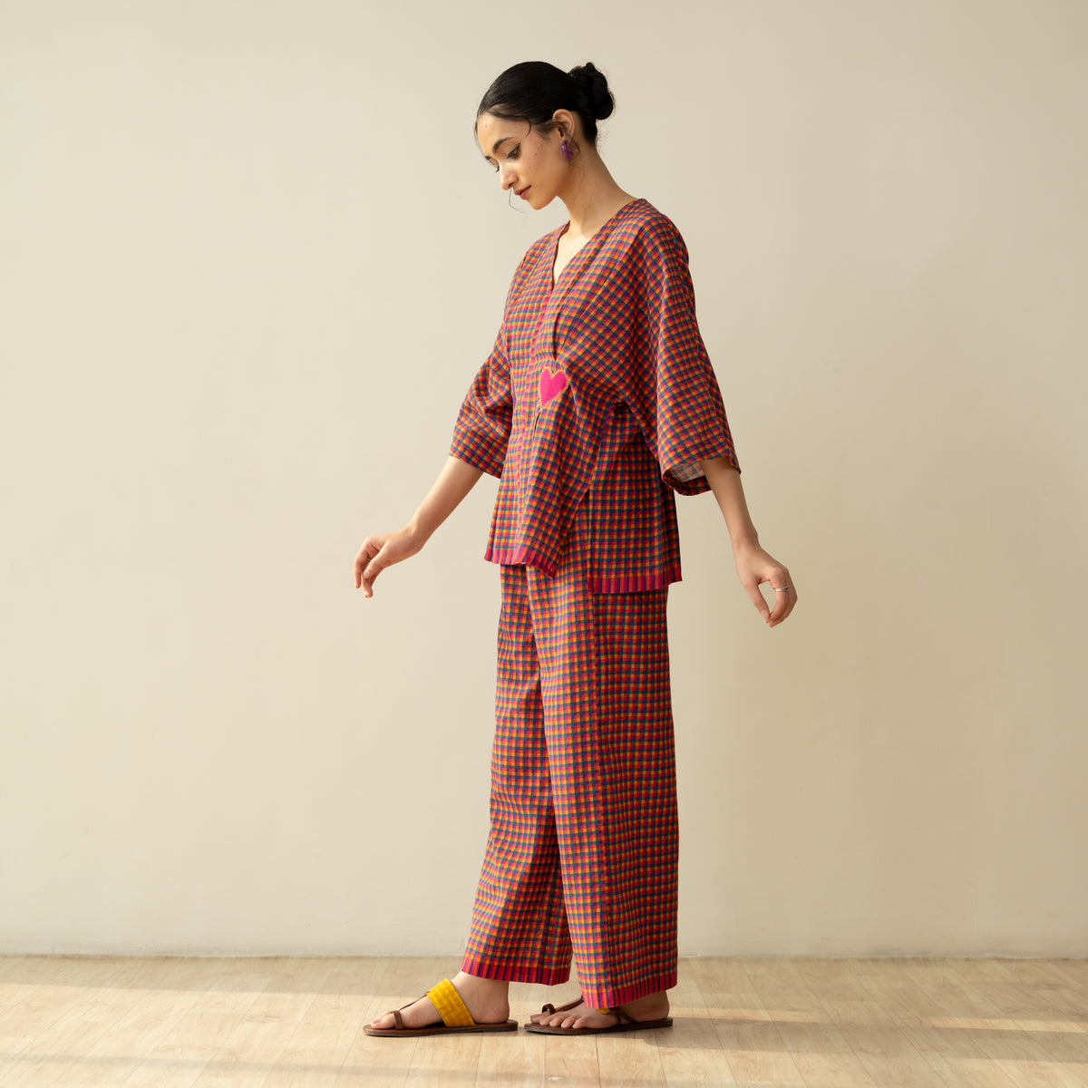 Love Bug Statement Cotton Slub Coord Set - Multicolour