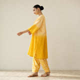 Mango Tango Elevated Kurta Set - Mango & Butter Yellow