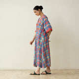 Miss Sunshine Midi Cotton Slub Dress - Multicolour