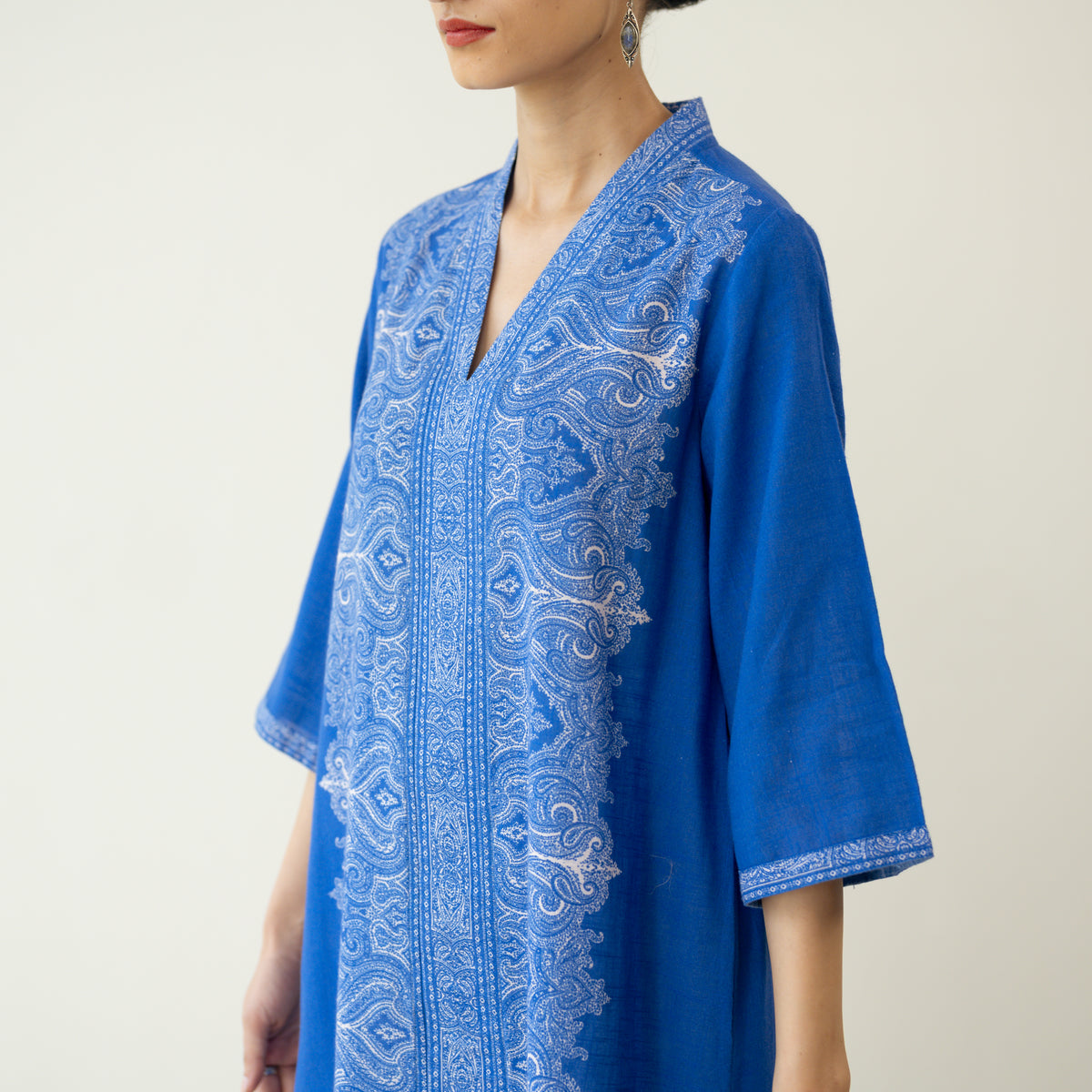 Banno Statement Slub Cotton Kurta - Royal Blue