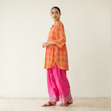 Tutti Frutti Embroidered Elevated Cotton Slub Coord Set - Multicolour