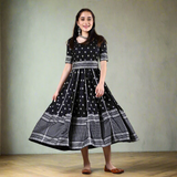 Black Polka Dress with Gota Work