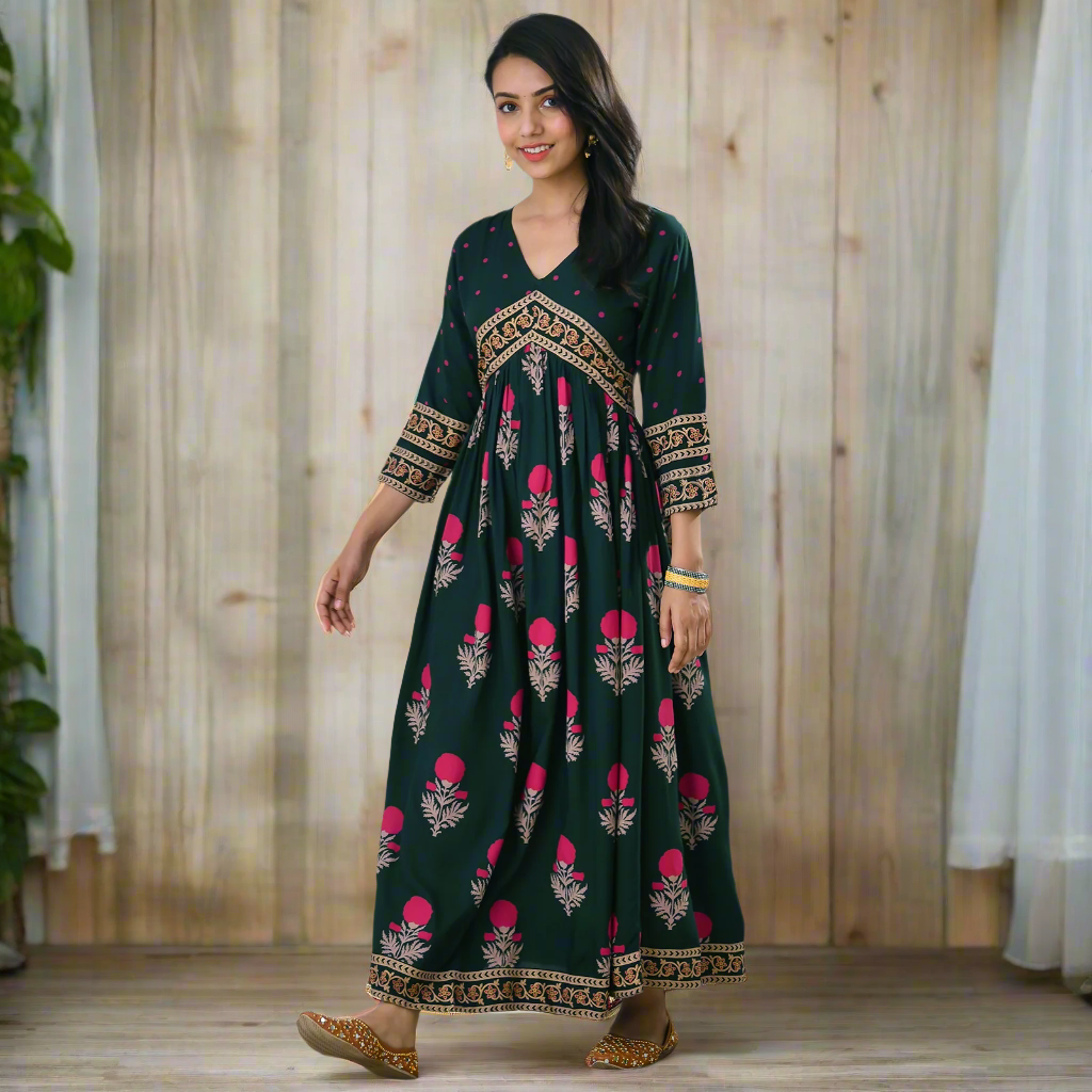 alia green dress Lime Green Color Alia Cut Embroidered Gown With Dupatta – subhvastra main image 1