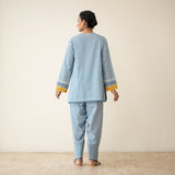 Nazreen Lace Detailed  Slub Cotton Salwar Set - Asmani