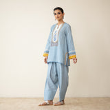 Nazreen Lace Detailed  Slub Cotton Salwar Set - Asmani