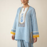 Nazreen Lace Detailed  Slub Cotton Salwar Set - Asmani
