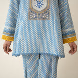 Nazreen Lace Detailed  Slub Cotton Salwar Set - Asmani