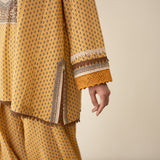 Nazreen Lace Detailed  Slub Cotton Salwar Set - Ochre
