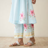 Jaba Hand Embroidered Festive Mulmul Cotton Kurta Set - Ashmani