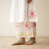 Jaba Hand Embroidered Festive Mulmul Cotton Kurta Set - Milky White