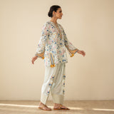 Chaman Gota Details Festive Salwar Cotton Slub Coord Set - Multicolour