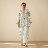Chaman Gota Details Festive Salwar Cotton Slub Coord Set - Multicolour