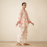 Chaman Gota Details Festive Salwar Cotton Slub Coord Set - Multicolour