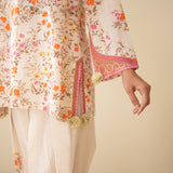 Chaman Gota Details Festive Salwar Cotton Slub Coord Set - Multicolour
