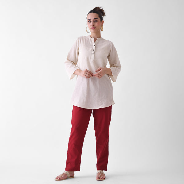 Maroon Cotton AMPM Pants