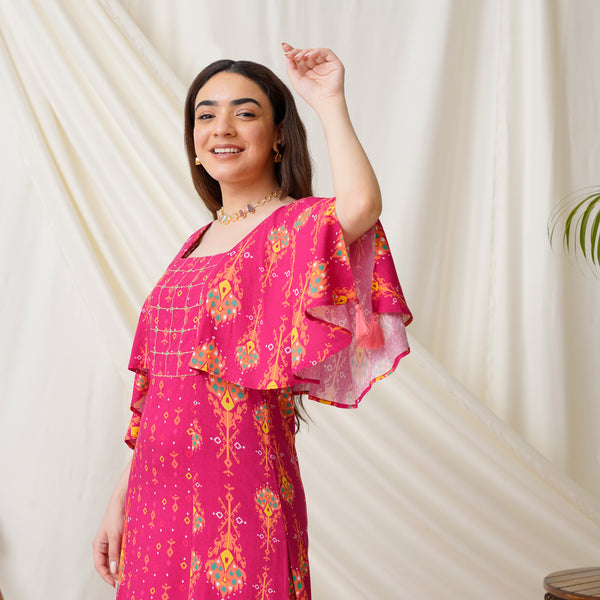 Pink Co-ord Set with Embroidery Details