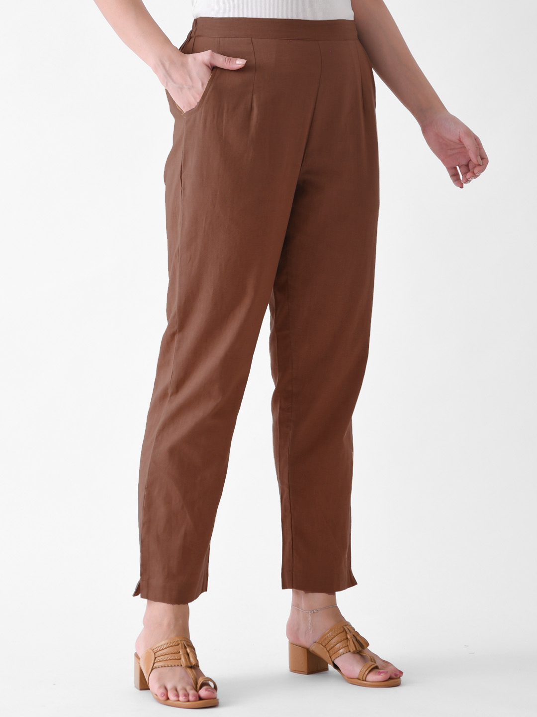 Choco Brown Cotton AMPM Pants