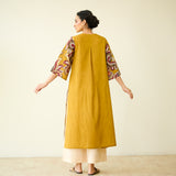 Morni Hand Embroidered Mulmul Cotton Kurta - Mustard