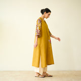 Morni Hand Embroidered Mulmul Cotton Kurta - Mustard